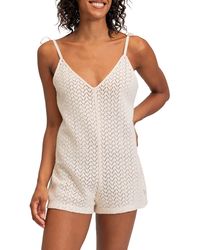 Roxy - Ocean Riders Knit Cover-up Romper - Lyst