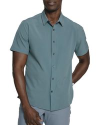7 Diamonds - Siena Solid Short Sleeve Performance Button-up Shirt - Lyst