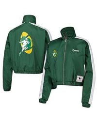 Mitchell & Ness - Bay Packers Nylon Cropped Full-Zip Jacket - Lyst