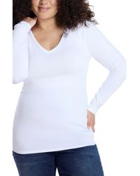 Motherhood Maternity - V-Neck Side-Ruched Maternity Long Sleeve Tee - Lyst