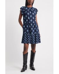 Treasure & Bond - Tiered High Neck Shift Minidress - Lyst