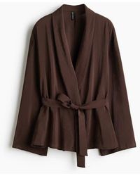 H&M - Oversized Tie-Belt Blazer - Lyst