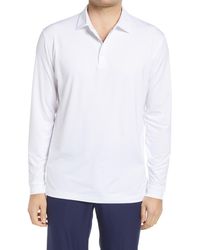 Peter Millar - Solid Long Sleeve Jersey Polo - Lyst