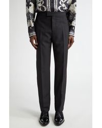 Versace - Pleated Wool & Mohair Dress Pants - Lyst