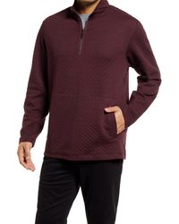 Tommy Bahama Queensland Quilted Half Zip Pullover - Purple