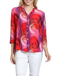 Apny - Mixed Stripe Mandarin Collar Button-Up Shirt - Lyst