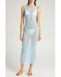 Becca - Muse Sheer Mesh Cover-up Dress - Lyst