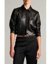 Vince - Crop Leather Jacket - Lyst