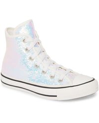 silver sequin converse high tops