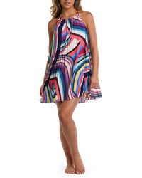 La Blanca - Slice Pleated Cover-up Trapeze Dress - Lyst