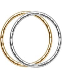 Argento Vivo - Set Of 2 Oval Hammered Bangles - Lyst