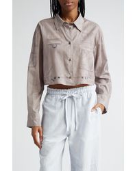 Acne Studios - Sherika Trompe L'oeil Crop Cotton Voile Button-up Shirt - Lyst