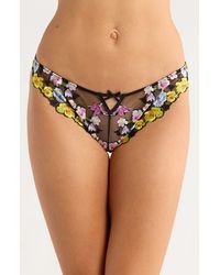 Fleur du Mal - Eden Embroidered Silk Blend Bikini Briefs - Lyst