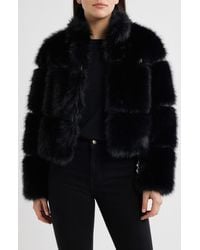 BCBGMAXAZRIA - Chubby Crop Faux Fur Jacket - Lyst