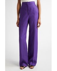 Max Mara - Aversa Flax Linen Wide Leg Trousers - Lyst