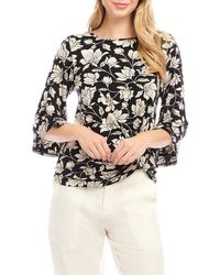 Karen Kane - Floral Flare Sleeve Pick-Up Top - Lyst