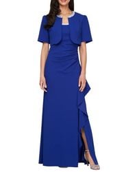 Alex Evenings - Bead Detail Stretch Crepe Gown With Bolero Jacket - Lyst