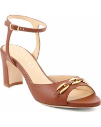 Elizee - Tessa Sandal Leather Block Heel - Lyst
