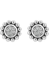 Lagos - Sterling Silver Caviar Spark Diamond Stud Earrings - Lyst