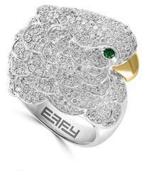 Effy - 18K & Diamond Tsavorite Panther Ring - Lyst