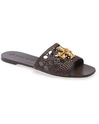 tory burch eleanor woven flat slide