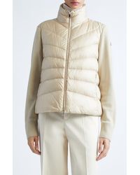 Moncler - Wool Knit & Down Cardigan - Lyst