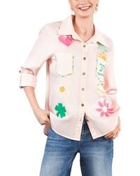 Billy T - Pocketful Of Sunshine Embroidered Denim Graphic Button-Up Shirt - Lyst