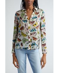 Alice + Olivia - Alice + Olivia Eloise Butterfly Print Button-up Shirt - Lyst