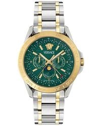 Versace - V-Galaxy Moonphase Two-Tone Bracelet Watch, 43Mm - Lyst