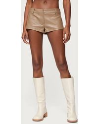 Edikted - Melaney Faux Leather Micro Shorts - Lyst