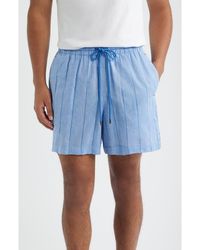 Daniel Buchler - Pinstripe Cotton & Linen Pajama Shorts - Lyst
