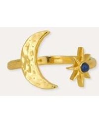 Ottoman Hands - Lapis Moon And Star Stacking Ring - Lyst