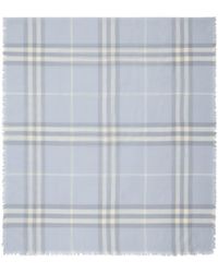 Burberry - Giant Check Lightweight Wool Scarf - Lyst