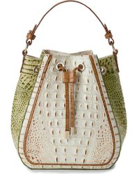 Brahmin - Melinda Colorblocked Croc Embossed Leather Bucket Bag - Lyst