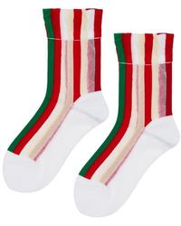 Hansel From Basel - Festival Stripe Sheer Crew Socks - Lyst