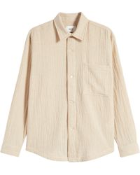 NN07 - Adwin 5366 Puckered Wool Blend Button-up Shirt Jacket - Lyst