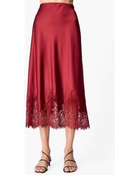 Cami NYC - Vivienne Floral Lace Panel Stretch Silk Midi Skirt - Lyst