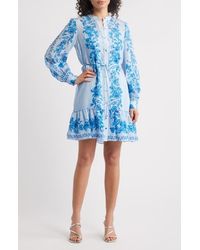 Julia Jordan - Floral Print Long Sleeve Shirtdress - Lyst