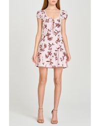 Wayf - Cara Cap Sleeve Linen Blend Minidress - Lyst