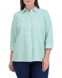 Foxcroft - Kelly Stripe Cotton Blend Button-up Shirt - Lyst