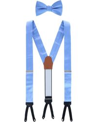 Trafalgar - Sutton Solid Color Silk Brace And Bow Tie Combo - Lyst