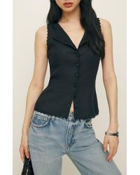 Reformation - Amela Linen Button-Up Top - Lyst
