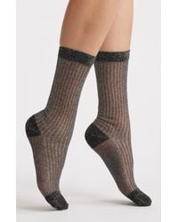 High Heel Jungle - Beam Metallic Rib Crew Socks - Lyst