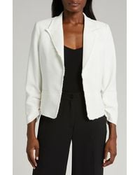 Halogen® - Raw Hem Crop Blazer - Lyst