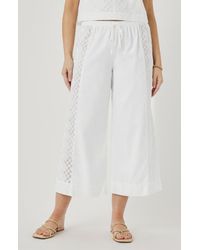 Splendid - Kenzie Geo Eyelet Crop Wide Leg Pants - Lyst