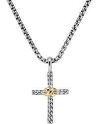David Yurman - Petite X Cross Necklace - Lyst