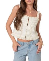 Edikted - Hera Ruffle Cotton Button-Up Top - Lyst