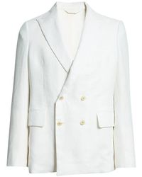 Bode - Double Breasted Linen Blazer - Lyst