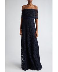 Lela Rose - Deedie Off The Shoulder Guipure Lace Gown - Lyst