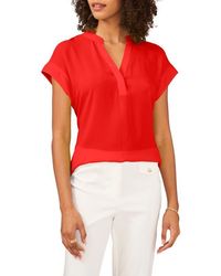 Chaus - Split Neck Georgette Blouse - Lyst
